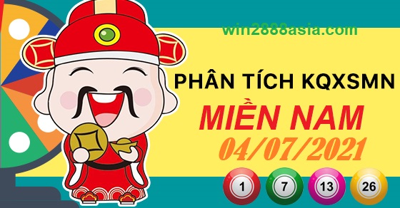 Soi cầu XSMN 4-7-2021 Win2888 Dự đoán Lô Đề Miền Nam chủ nhật